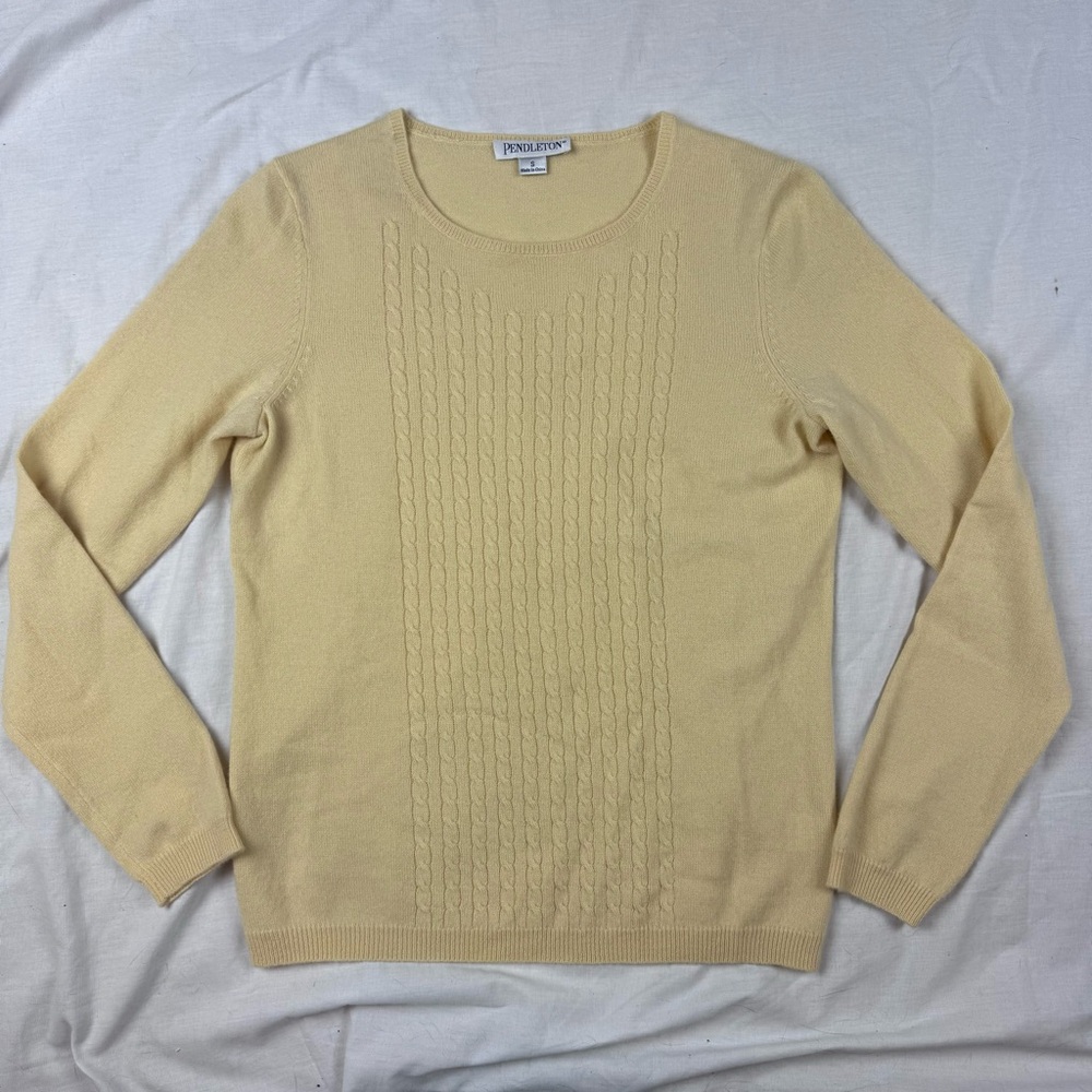 Pendleton Cashmere Yellow Pullover Sweater Size Small